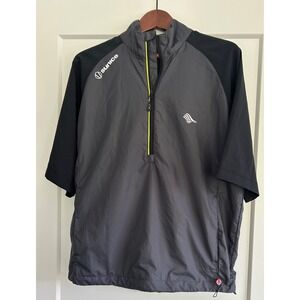 Sunice Golf Pullover Windbreaker Jacket Short Sleeve Gray Black Mens‎